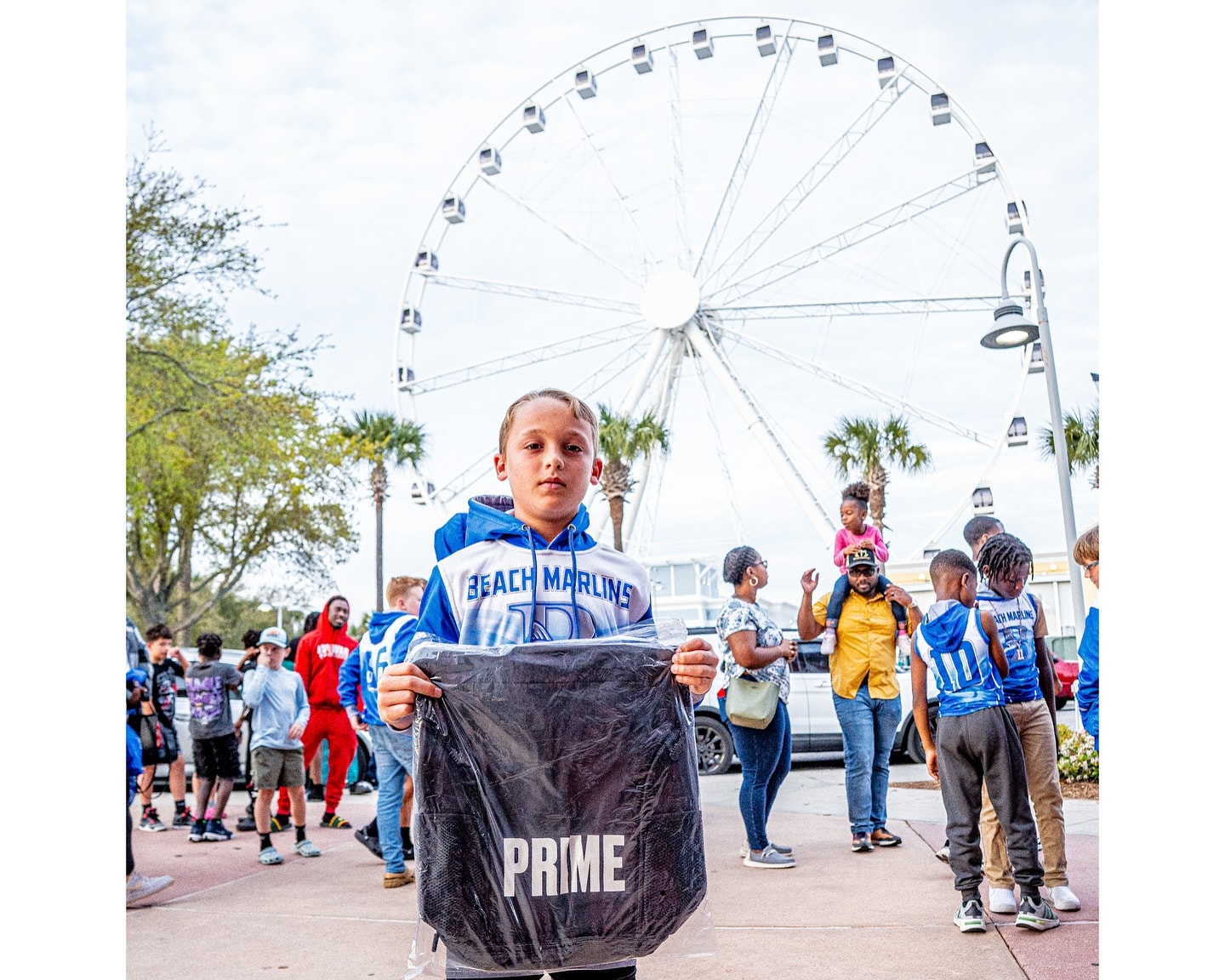 Sports travel families at destination